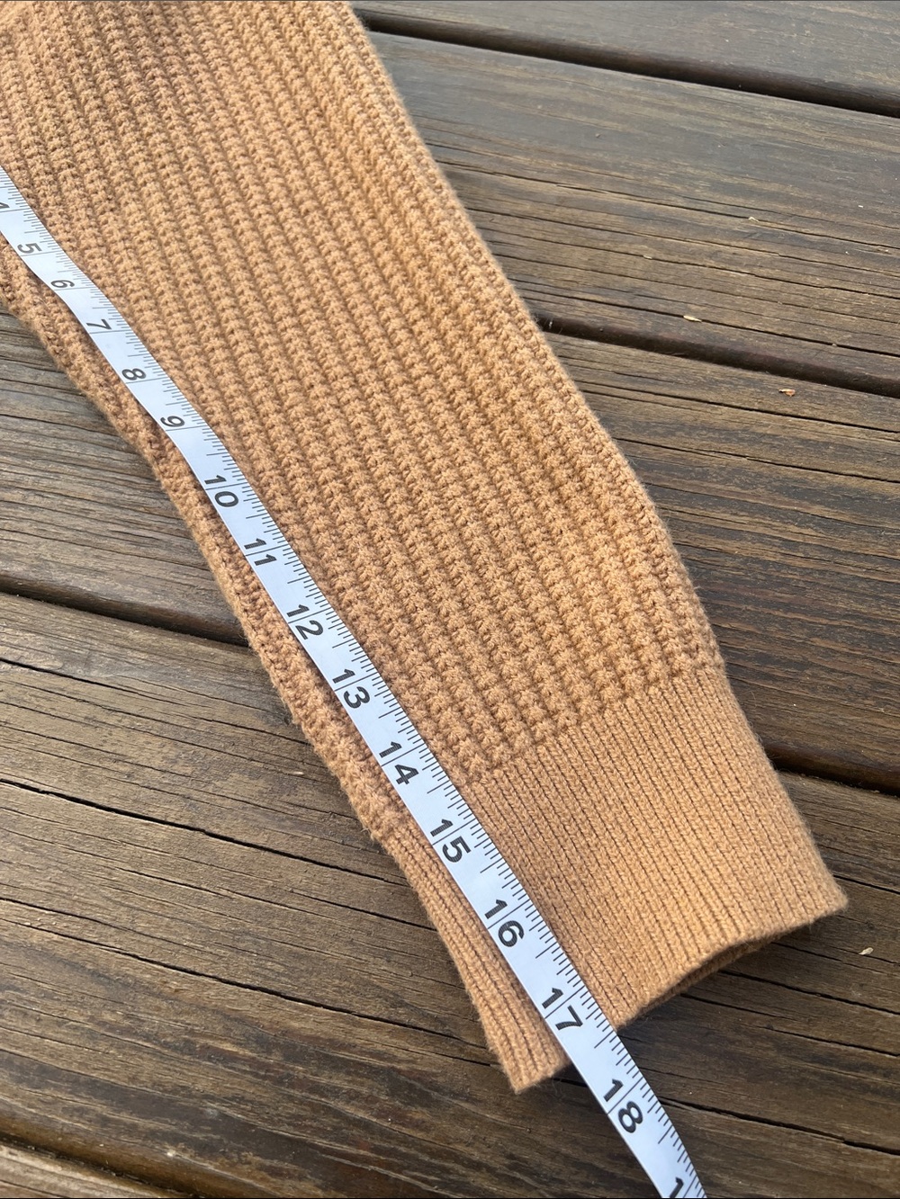 Time and Tru Ribbed Button-Front Sweater - Camel - Picture 8 of 12